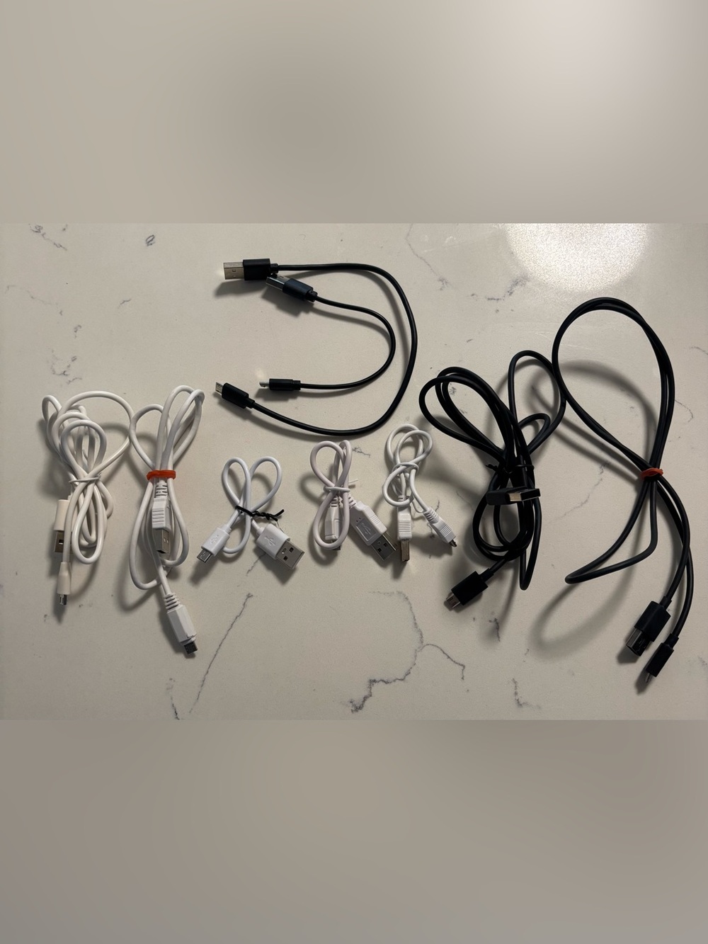 Lot of 9 USB to Micro USB Charging Cables